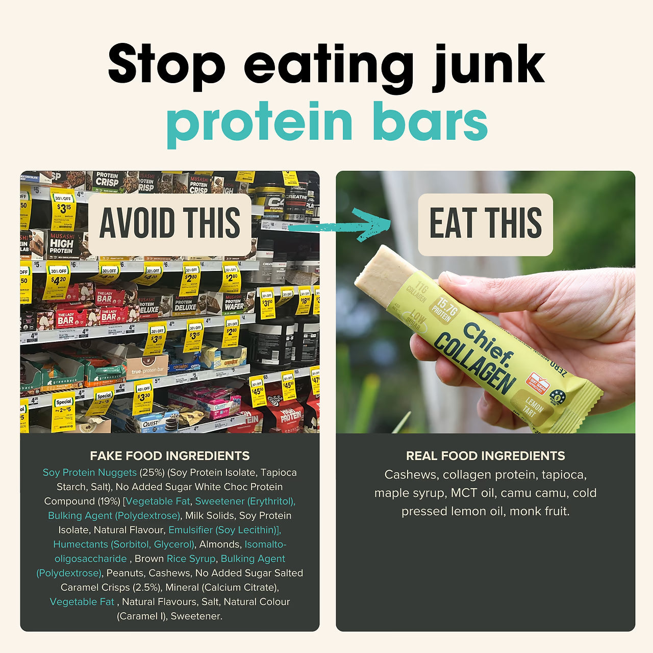 Chief Collagen Lemon Tart Protein Bars