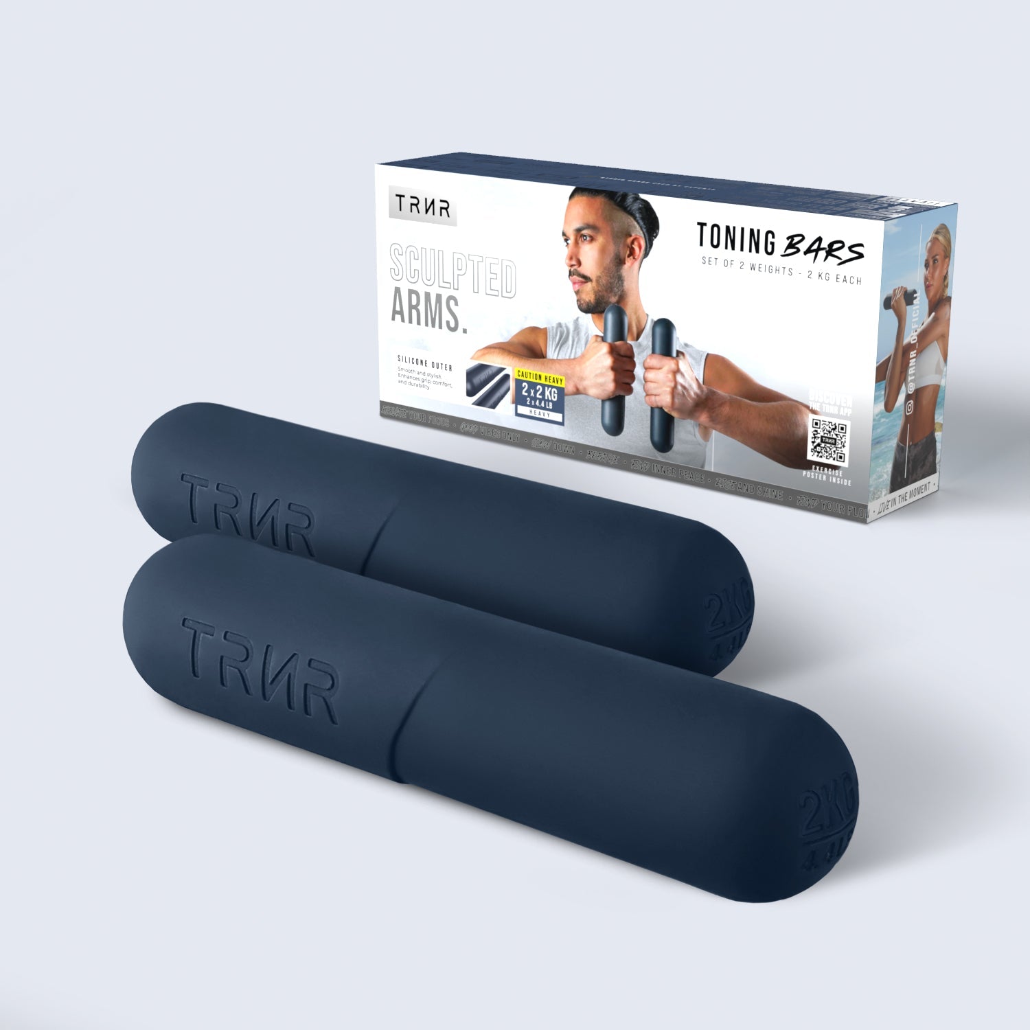 TRNR Toning Bars 2 x 2 kg - Midnight Blue