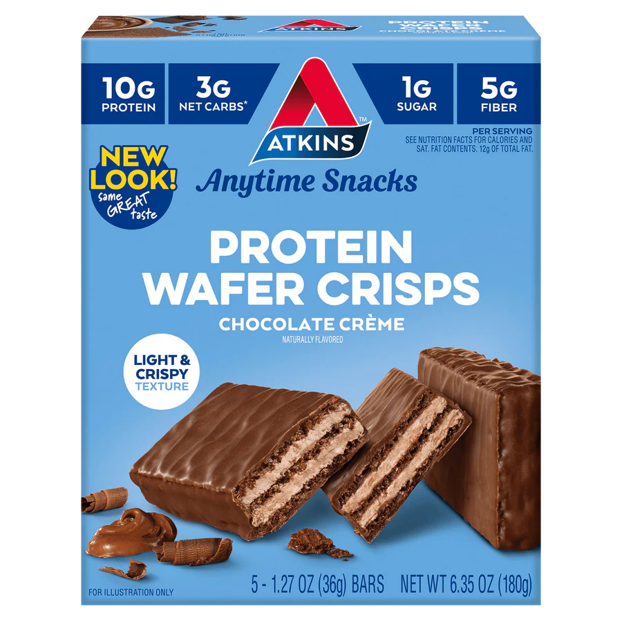 ATKINS Snack Wafer Chocolate Crème, 5packs(36G per bar)