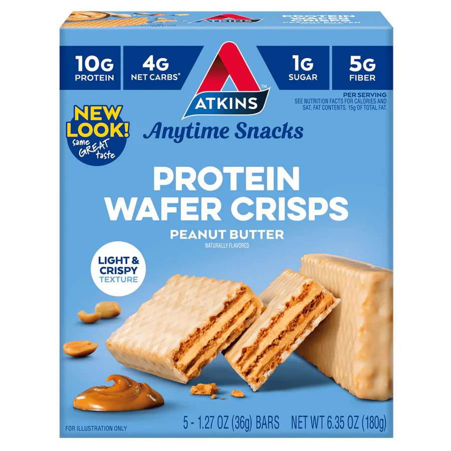 ATKINS Snack Wafer Peanut Butter - 5 Pack (36g per Bar)