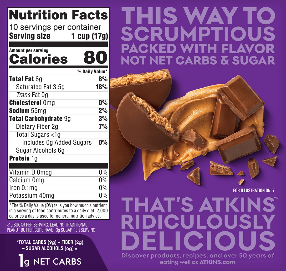 Atkins Peanut Butter Cups (Pack of 10 pieces)