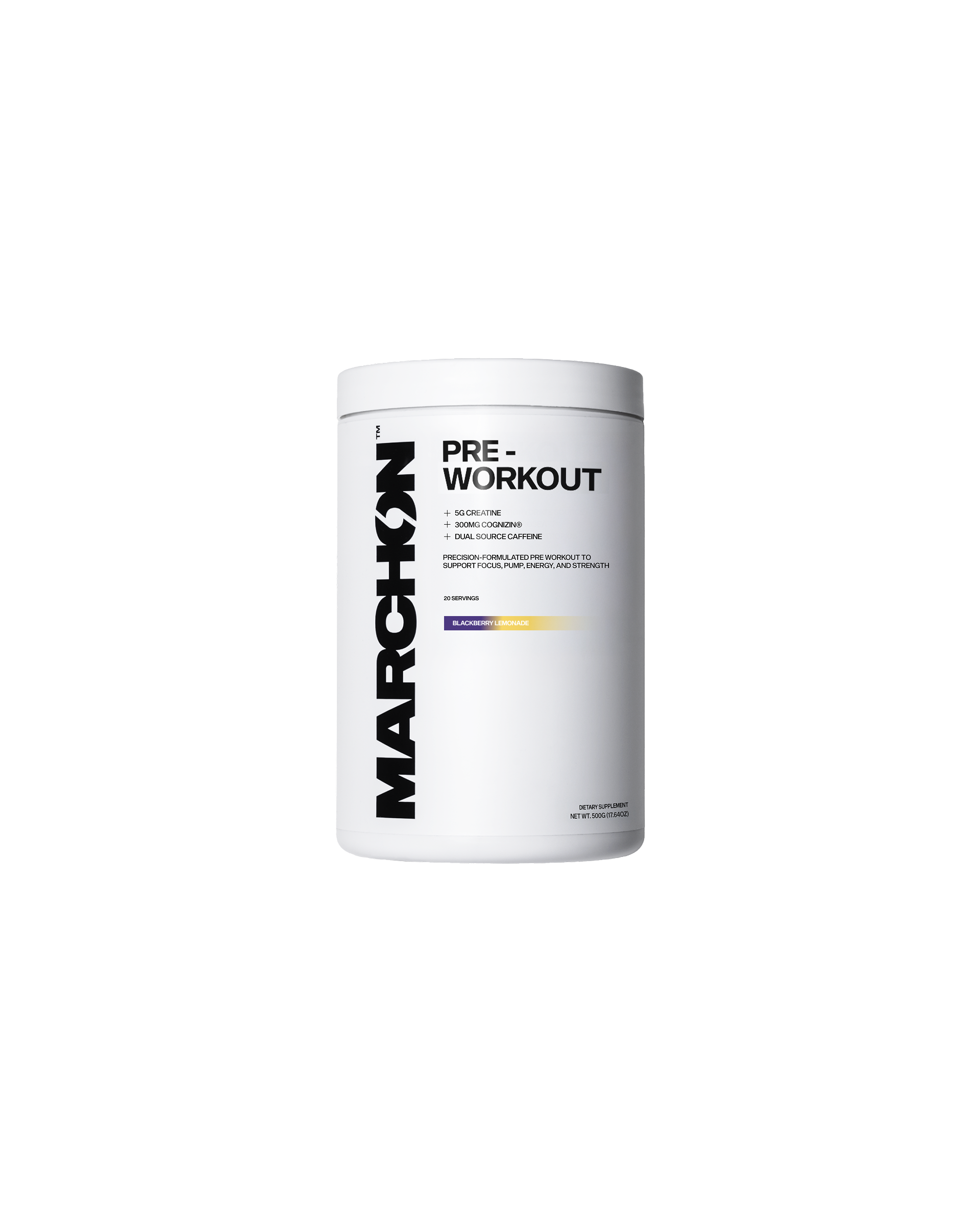 Blackberry lemonade pre-workout supplement container.