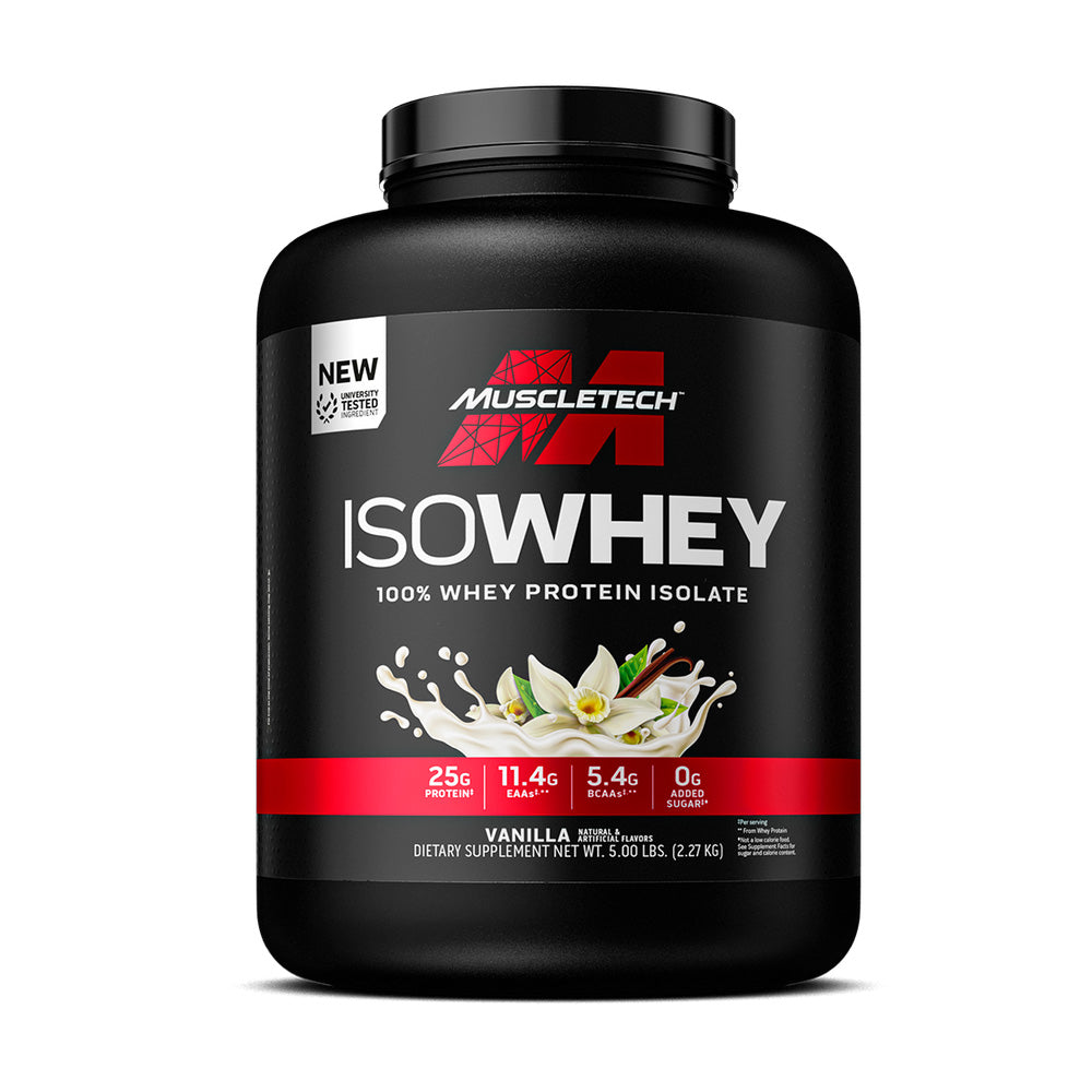 MuscleTech IsoWhey Whey Protein Isolate – Vanilla Flavor, 5 lb