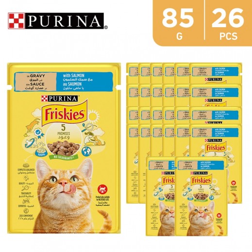 Purina Friskies Pouch With Salmon 85g  X 26 Sachets (Pcs)