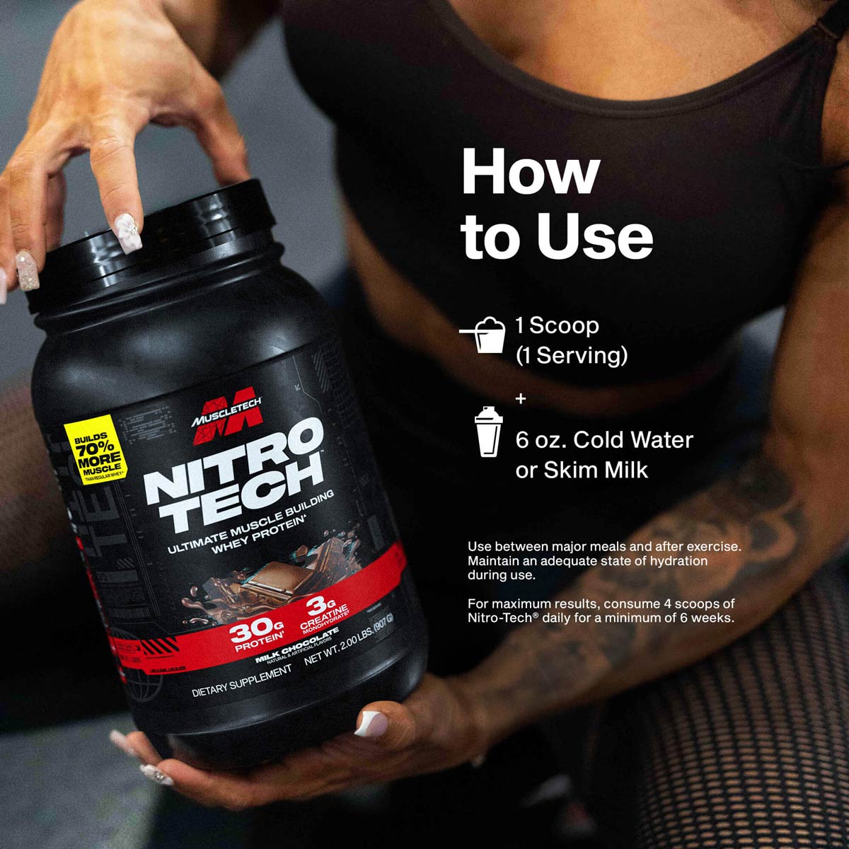 Muscletech Nitro Tech Whey Protein, 2 LB