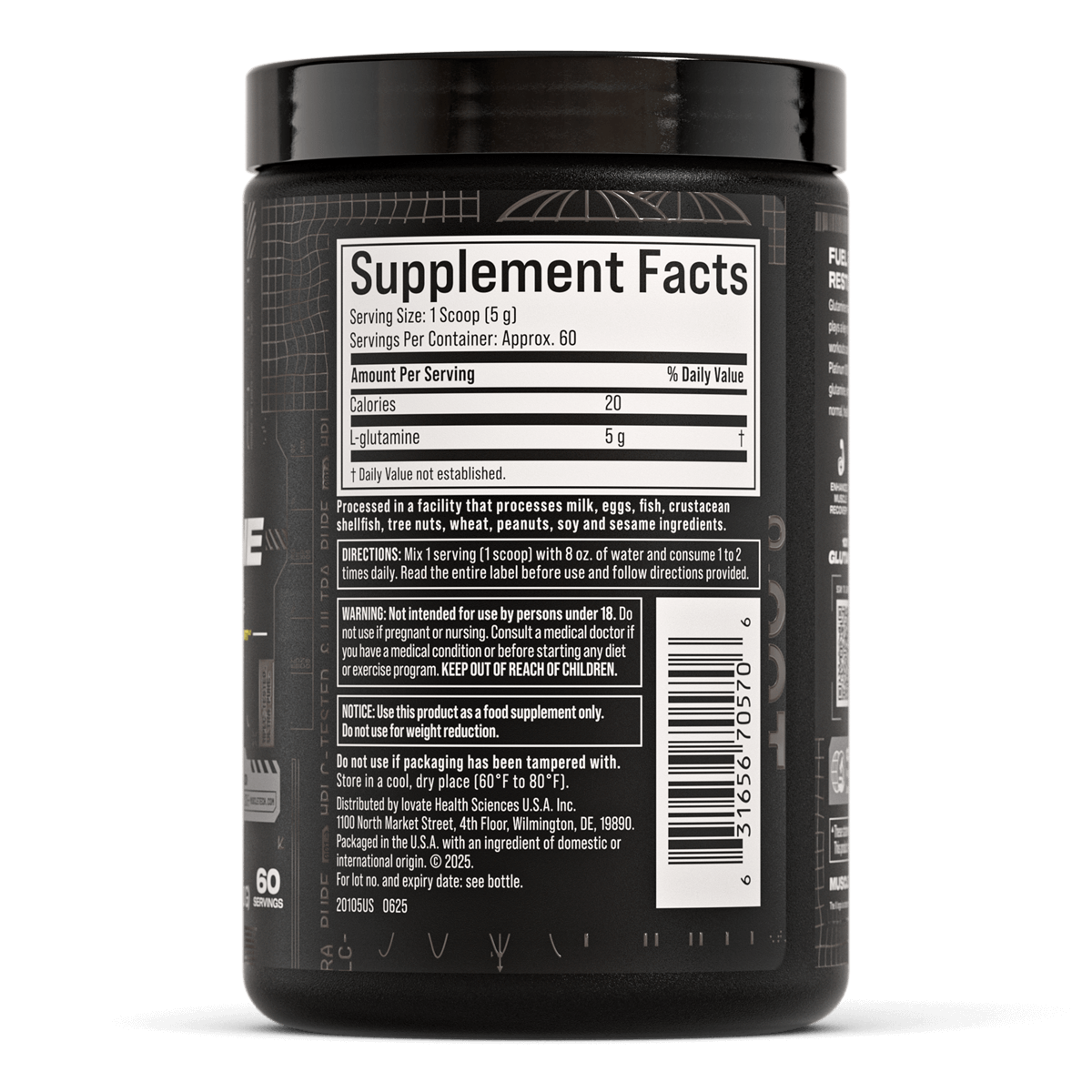 مسل تك بلاتينيوم 100% جلوتامين، تعافي العضلات - بدون نكهة - 60 وجبة