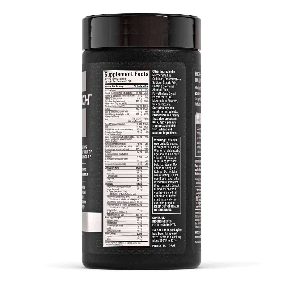 MuscleTech 100% Platinum Multivitamin 90 Tablets