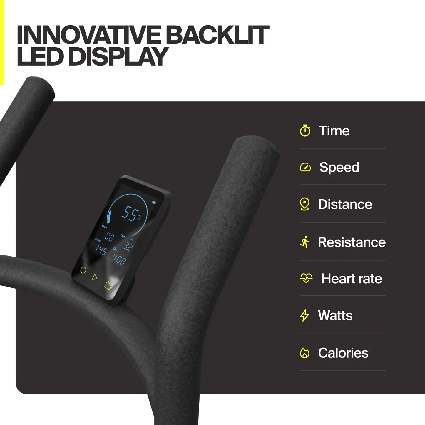 CENTR x HYROX Perform Treadmill LED display