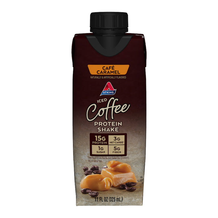 Atkins RTD Café Caramel Iced Coffee Protein Shake (Pack of 4)