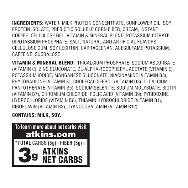 Atkins RTD Café Caramel Iced Coffee Protein Shake (Pack of 4)