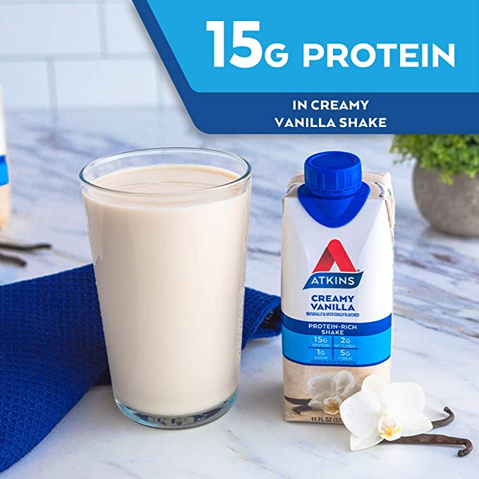 Atkins RTD Protein Shake Creamy Vanilla (Pack of 4)