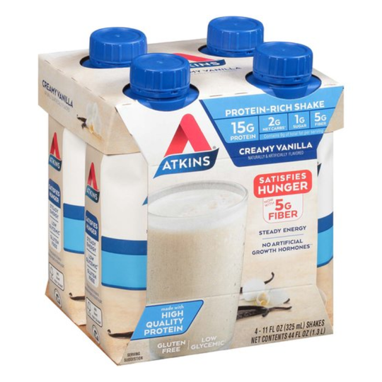 Atkins RTD Protein Shake Creamy Vanilla (Pack of 4)