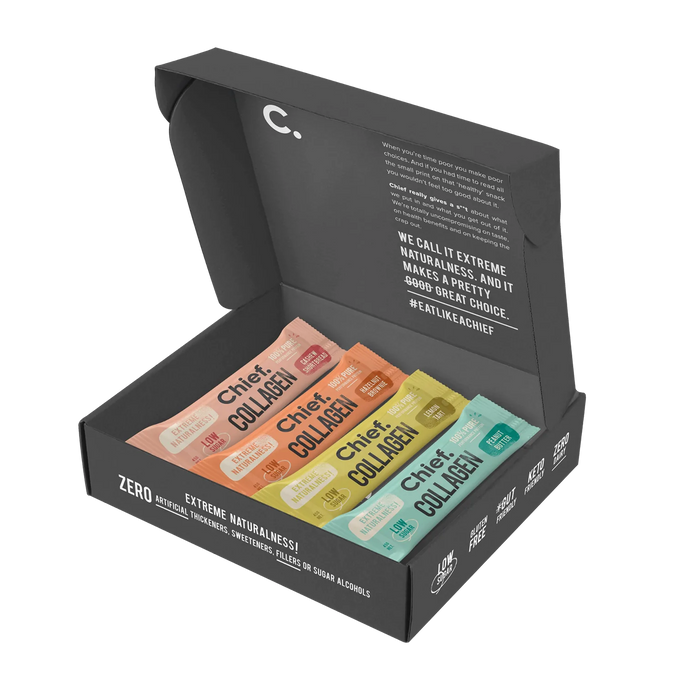 Chief Collagen Protein Bar Sampler (Box of 4 bars)