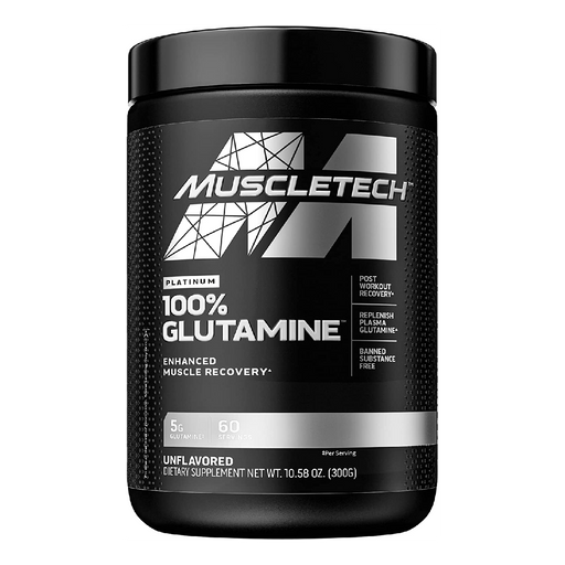 MuscleTech Platinum 100% Glutamine, Muscle Recovery - Unflavored - 60 Servings
