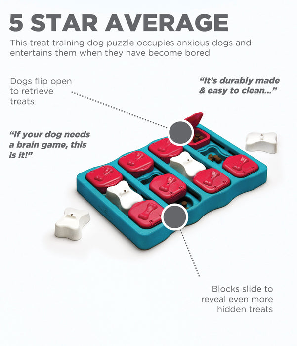 Nina Ottosson by Outward Hound Dog Brick Interactive Treat Puzzle Dog Toy, Intermediate