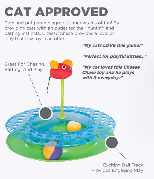 Petstages Cheese Chase Catnip Interactive Cat Track Toy