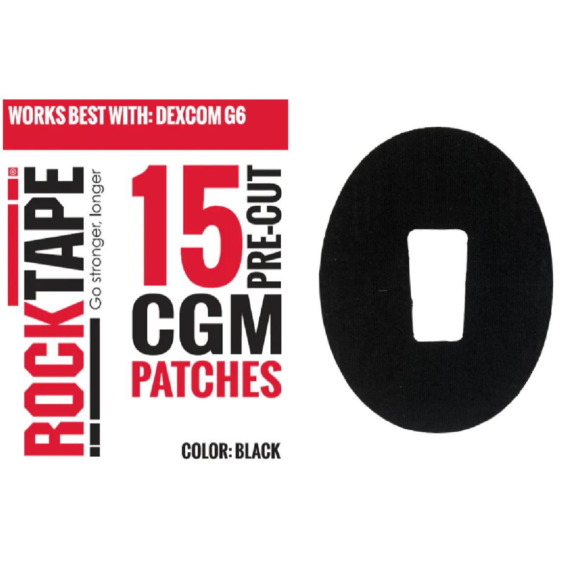 RockTape Continuous Glucose Monitor (CGM) Pre-Cut Patches