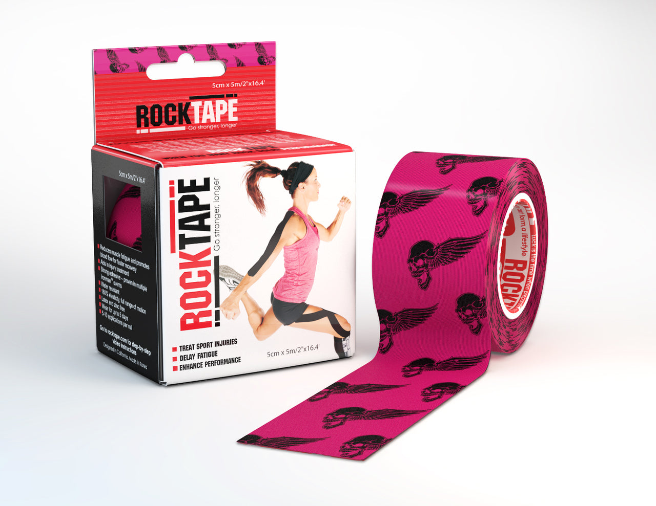 Rocktape 2 بوصة جمجمة قياسية باللون الوردي