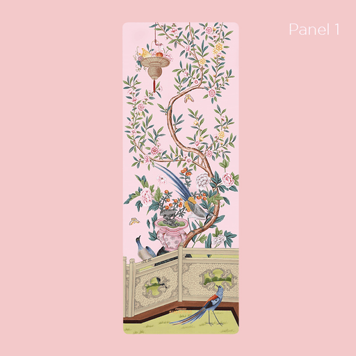 Sugarmat Chinoiserie Collection (Pink Pampas Panel 1) Yoga Mat, 3.0 mm