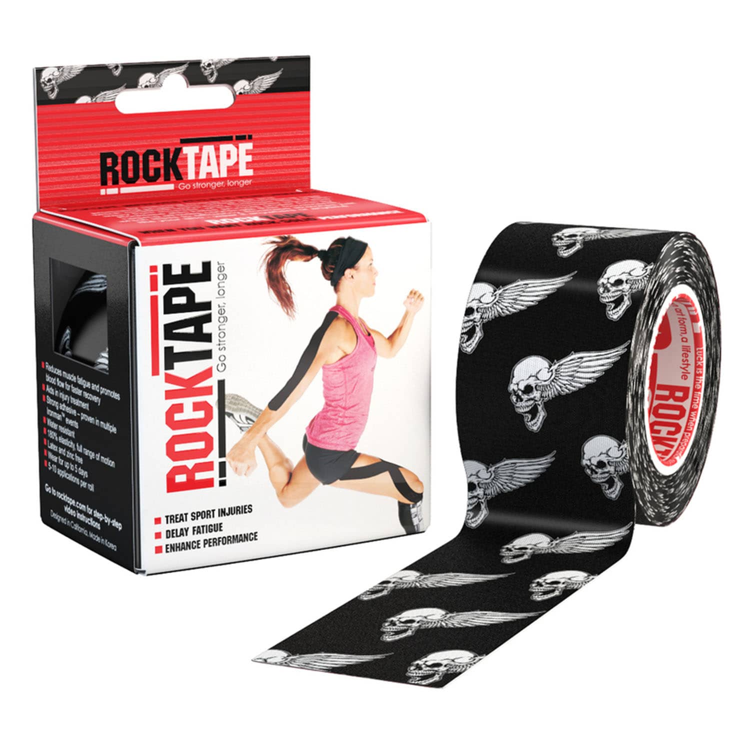 Rocktape 2 بوصة جمجمة قياسية باللون الأسود